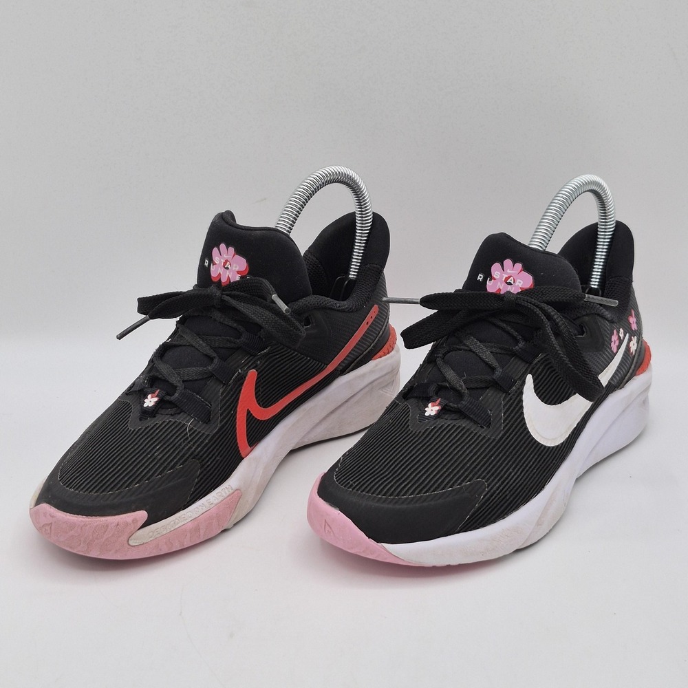 Nike Running Shoes Youth Size 3.5Y Black Pink Flower Mesh Sneaker FJ8077-001 - Picture 5 of 13
